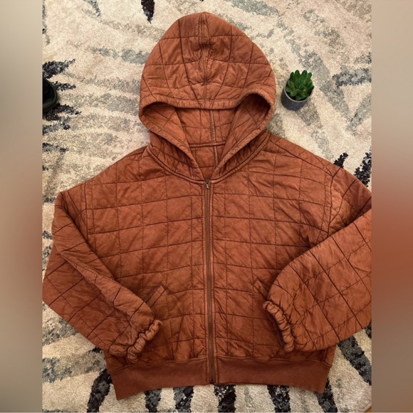 ANTHROPOLOGIE PILCRO & THE LETTER PRESS
QUILTED BOMBER HOODIE XL CROP JACKET - Picture 2 of 10